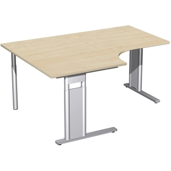 Eckschreibtisch, Eckteil 800 mm, links, Füße wählbar, C-Fuß Pro, höhenverstellbar, 680-820 x 1.200 mm (HxT), Breite bis 2.000 mm, Dekor wählbar 
