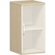 Beispielabb. Flügeltürschrank mit Glastür, 768 x 400 x 425 mm (HxBxT), hier Griff links, Korpusfarbe Ahorn.