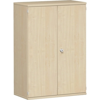 Flügeltürenschrank, Holztüren, 3 Ordnerhöhen, 2 Dekor-Einlegeböden, 1.152 x 425 mm (HxT), Breite wählbar, Frontfarbe wählbar, Korpusfarbe wählbar 