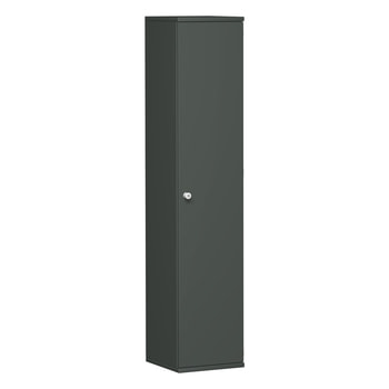 Flügeltürenschrank, Holztüren, Schloßseite wählbar, 4 Ordnerhöhen, 3 Einlegeböden, 1.536 x 400 x 425 mm (HxBxT), Frontfarbe und Korpusfarbe wählbar 