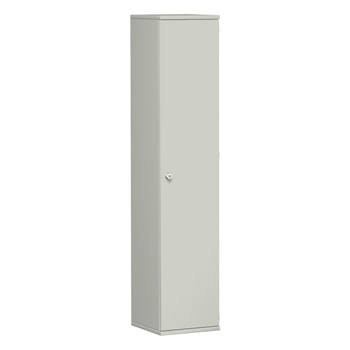 Flügeltürenschrank, Holz, Schloßseite wählbar, 6 Ordnerhöhen, 5 Böden, 2.304 x 400 x 425 mm (HxBxT), Korpusfarbe wählbar, Frontfarbe wählbar 