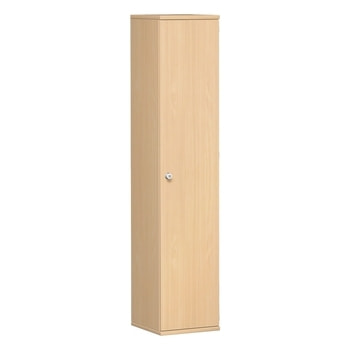 Flügeltürenschrank, Holztüren, Schlossseite wählbar, 6 Ordnerhöhen, 5 Einlegeböden, 2.304 x 600 x 425 mm (HxBxT), Frontfarbe und Korpusfarbe wählbar 