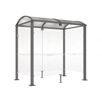 Raucherunterstand, Raucherkabine, Wartehäuschen, bis zu 8 Personen, 2.547 x 1.560 mm (HxT), Breite wählbar, Farbe wählbar 
