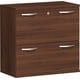 Registraturschank mit 2 Hängeregistraturen, 768 x 800 x 425 mm (HxBxT), hier in Nussbaum Dekor