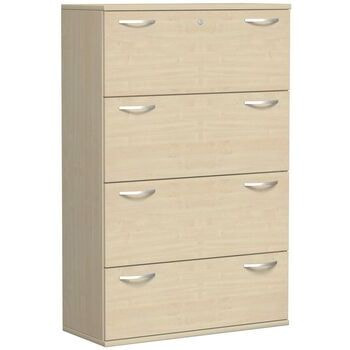 Registraturschrank, 4 Hängeregistraturen, 1.536 x 425 mm (HxT), Zentralverschluss, Korpusfarbe und Frontfarbe wählbar 