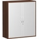 Querrollladenschrank, 3 Ordnerhöhen, 1.152 x 1.000 x 425 mm (HxBxT), in Nussbaum Dekor