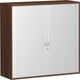 Querrollladenschrank, 3 Ordnerhöhen, 1.152 x 1.200 x 425 mm (HxBxT), in Nussbaum Dekor